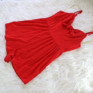 Xhilaration Red Ribbed Romper w/ Bow Detail | Size Small ❤️👗
